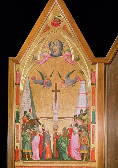 La Crucifixión de San Pedro, panel izquierdo del Tríptico Stefaneschi, c.1320 de Giotto di Bondone